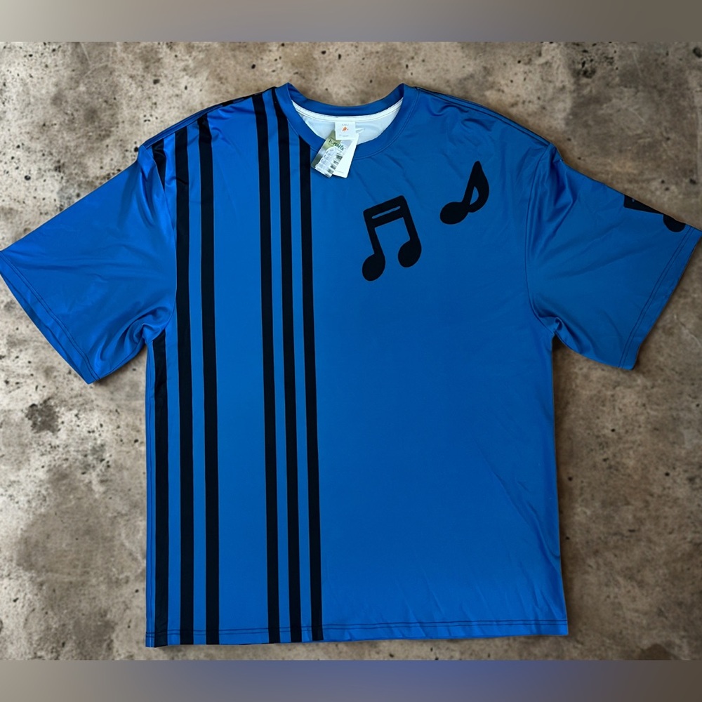 BRAND NEW - Blue Short Sleeve Tee with Musical Note Design